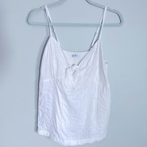 Old Navy - Eyelet Front Tie Cami Blouse - M